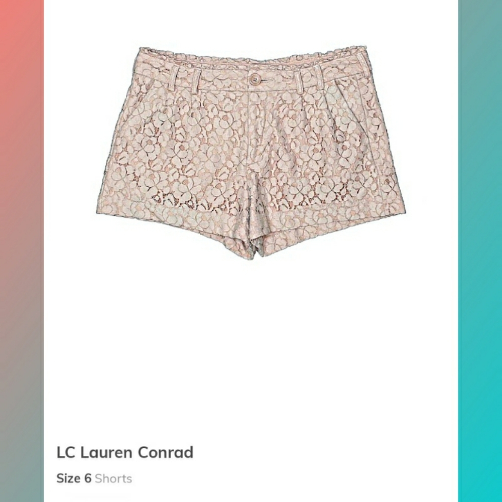 LC Lauren Conrad Lace Shorts Tan Nude Pink